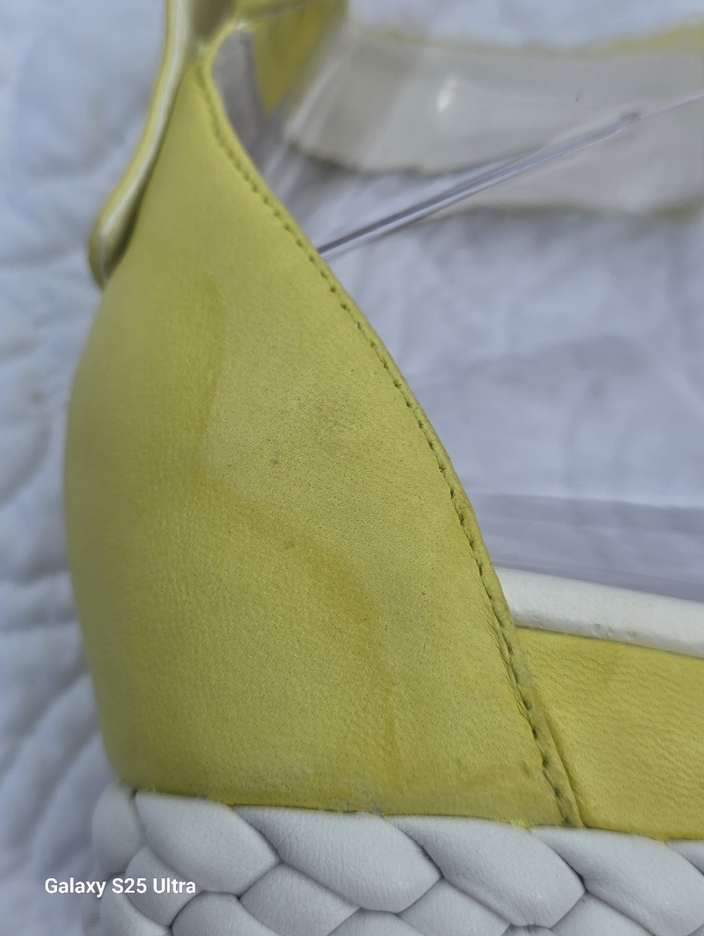 Franco Sarto Tiana  Wedge Sandal Lime Yellow Braided Platform Ankle Strap Sz 7 - Picture 16 of 16